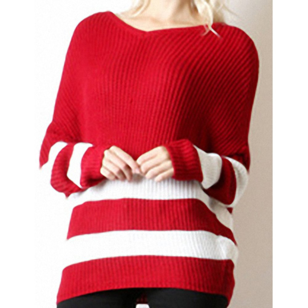 Slouchy Stripe Chunky Knit Pullover Sweater - Picture 8 of 10